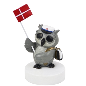 Studenter ugle m. bog - Blå hue, KBF